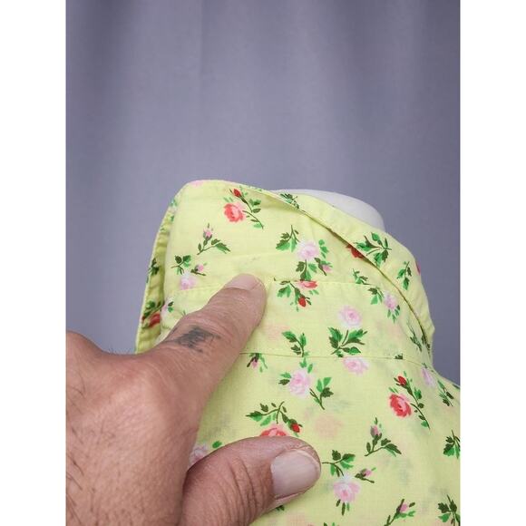 Victoria Secret Shirt Womens Extra Small Yellow Floral Button Front Sleep - Picture 5 of 16